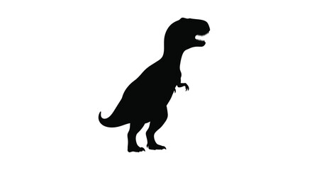 A striking black silhouette of a fearsome tyrannosaurus rex silhouette © MD