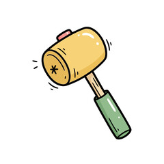 Cartoon Mallet Hammer Tool.