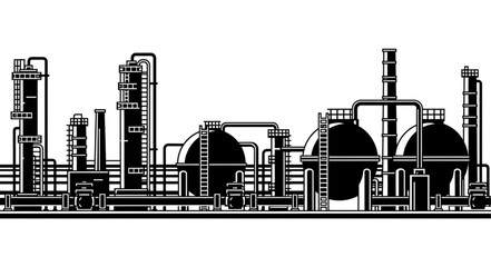 Obraz premium Industrial factory complex with various structures and equipment.