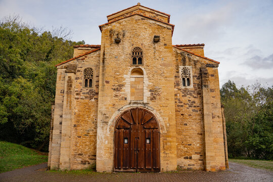 Exterior of San Miguel de Lillo church, UNESCO Pre-Romanesque architecture in Oviedo, Asturias, Spain, 33MP