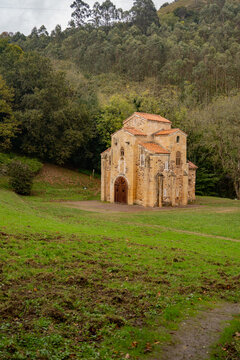 Exterior of San Miguel de Lillo church, UNESCO Pre-Romanesque architecture in Oviedo, Asturias, Spain, 33MP