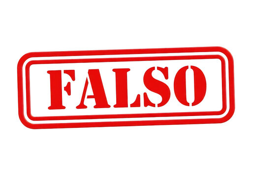 Red falso stamp mark isolated on transparent background