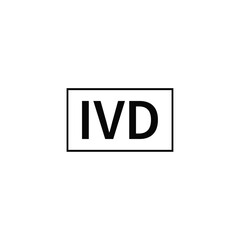 Obraz premium Simple IVD medical logo with black text in rectangle