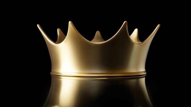 Massive golden crown icon centered on a pure black background. event programs, museum guides, designed for cultural heritage projects and event programs, elevates cultural identity.