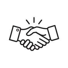 Fototapeta premium Handshake Icon Representing Agreement and Partnership.