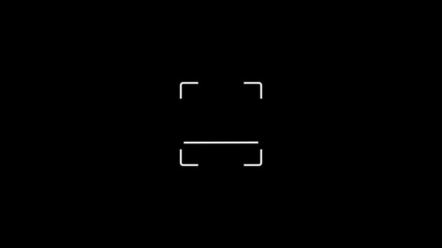 Barcode scanner QR code Neon shine Icon animation isolated on black background