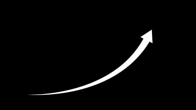 Abstract arrow business graph icon animation background.Business growth concept in graph chart animation. Infographics Business graph with rising arrow icon. Arrow up graph icon animation.