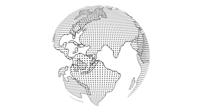 rotating globe white background intro.abstract gray globe planet earth