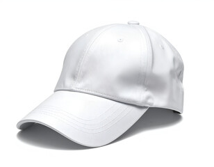 Fototapeta premium Plain white baseball cap, clean and simple, isolated