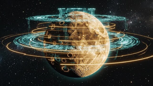Ai-generated cosmic exploration moon in motion space digital art futuristic environment ai impact