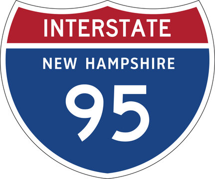 Interstate 95 New Hampshire I-95 US Interstate Highway Route Shield Badge Vector