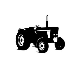Obraz premium Vector tractor icon, silhouette illustration