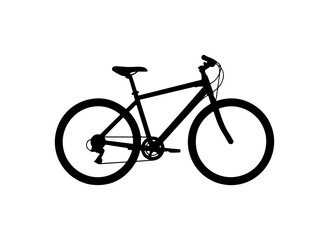 Fototapeta premium Vector bicycle icon, black silhouette, transportation symbol