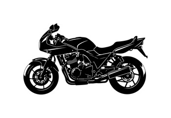 Obraz premium Black motorcycle vector illustration