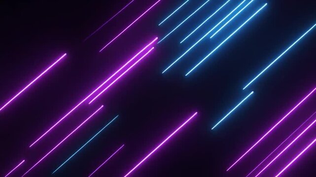 Neon pink and blue diagonal lines glowing on a dark background with a futuristic feel and vibrant mood.