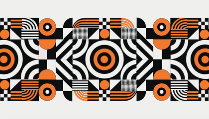 Colorful vector illustration of a seamless zebra skin pattern featuring floral swirl ornaments and retro style line art shapes for a decorative wallpaper design © Saidar