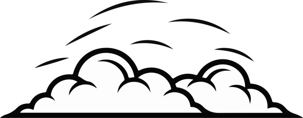 Fototapeta premium Stylized clouds with wisps suggesting movement or wind