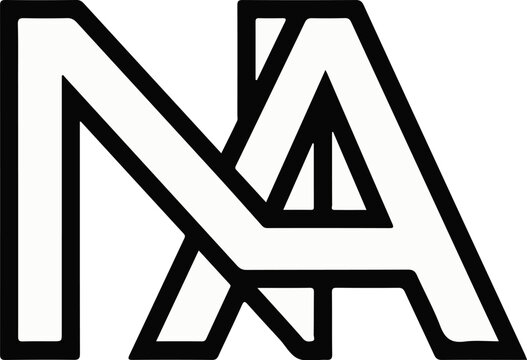 Abstract geometric design with interlocking letters N and A