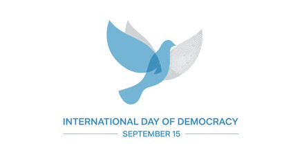 Fototapeta premium Blue Dove Illustration International Day Democracy.