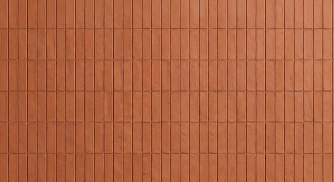 Terracotta Vertical Rectangular Wall Tiles with Matte Ceramic Texture and Linear Pattern