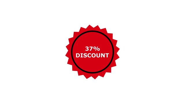 37% discount starburst badge promotional sale sticker for marketing campaigns, 37% Off Discount off promotion for seasonal discount offer sale.