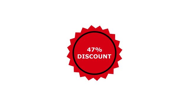 47% discount starburst badge promotional sale sticker for marketing campaigns, 47% Off Discount off promotion for seasonal discount offer sale.