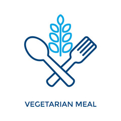 Fototapeta premium Vegetarian Meal Icon Outline Color Style. Vector Illustration For Graphic Design