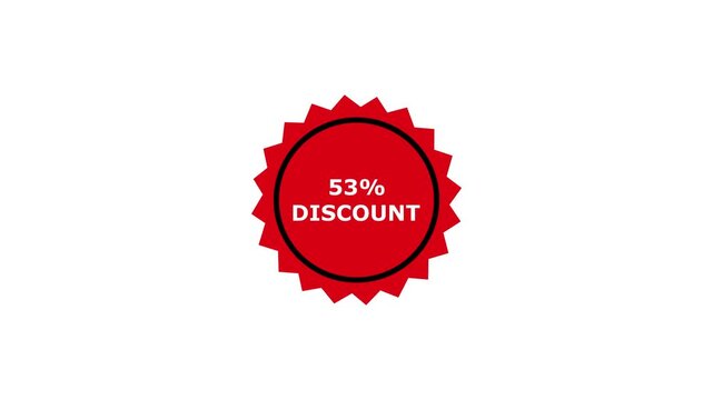 53% discount starburst badge promotional sale sticker for marketing campaigns, 53% Off Discount off promotion for seasonal discount offer sale.