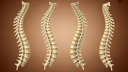 Obraz premium Human Spine Anatomy Showing Different Curvature Positions