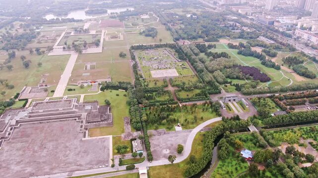 Daming Palace Archaeological Site Aerial View, Xi'an China