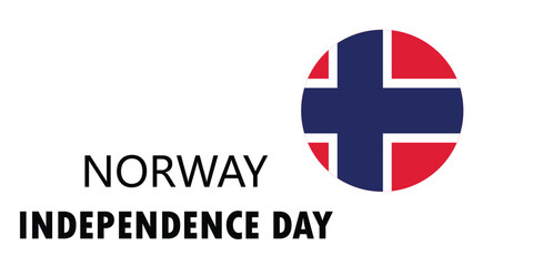 Fototapeta premium Vector banner design for Norway's Independence Day or National Day. Abstract background with geometric shapes in retro style. Norwegian national flag. May 17th.