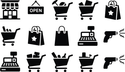 Shop Collection Silhouette Icon Set  © logodesign11