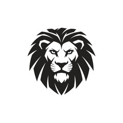 Obraz premium Bold graphic illustration of a roaring lion's head in black and white