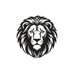 Obraz premium Bold black and white stylized lion head illustration