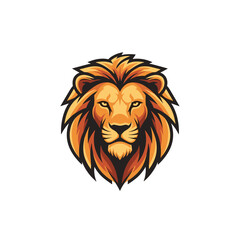 Obraz premium Bold stylized lion head illustration with a fierce and majestic expression