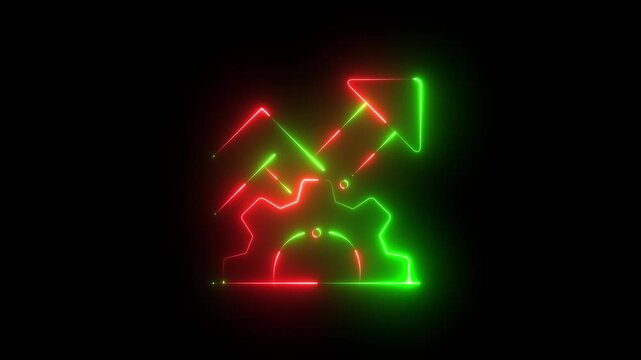 Gear with upward arrow representing process optimization and business growth settings development industry dark background. 