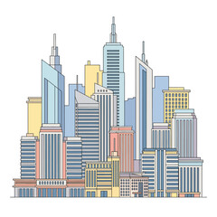 Fototapeta premium Cityscape with Modern Skyscrapers and Buildings.