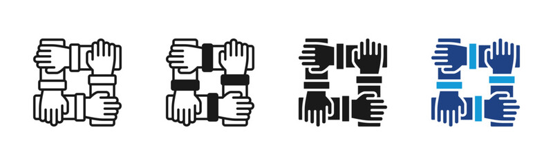 Obraz premium Team Collaboration icon set multiple style collection