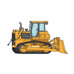 Obraz premium Yellow Bulldozer Heavy Machinery Equipment.