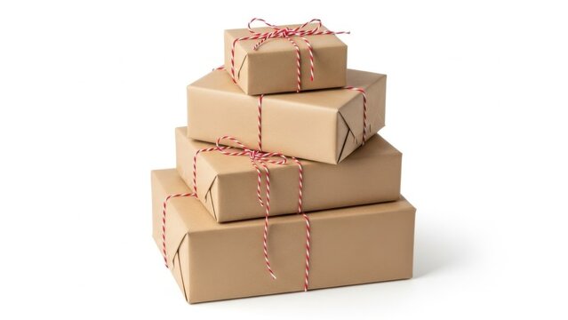 Stack of wrapped gifts