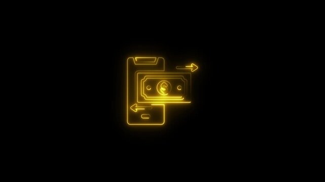 Neon Dollar Bill Transfer Money Transaction money transfer