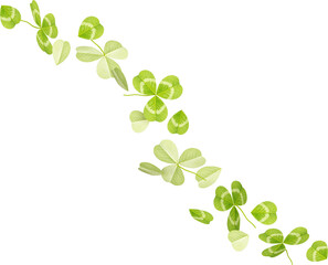 Obraz premium Green Clover Leaves Flying 3D Render