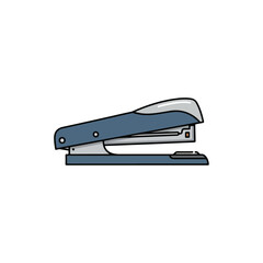 Minimalist Blue Stapler Illustration for Office and Stationery Design