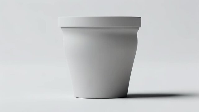 Medium shot showcasing a tapered ice cream pint container with ergonomic shape ideal for premium frozen treats emphasizing sleek and modern lines.