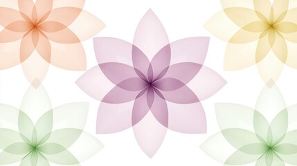 Fototapeta premium Four different colored flowers are arranged beautifully vibrant blossoms in variety of hues form pleasing display