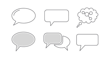 Fototapeta premium Speech Bubbles and Thought Cloud Icons Set