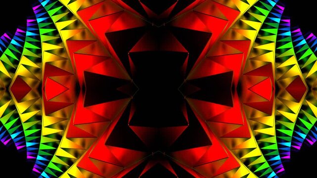 Multicolor Spiny Cylindrical Kaleidoscope Background VJ Loop in 4K