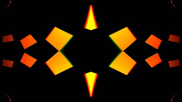 Orange and Blue Neon Spiral Screens Kaleidoscope Background VJ Loop in 4K