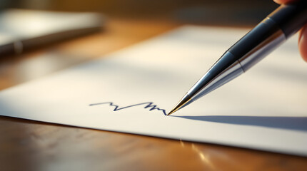 Hand signing document with pen on paper