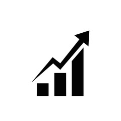 Black Graph Showing Growth Trend.